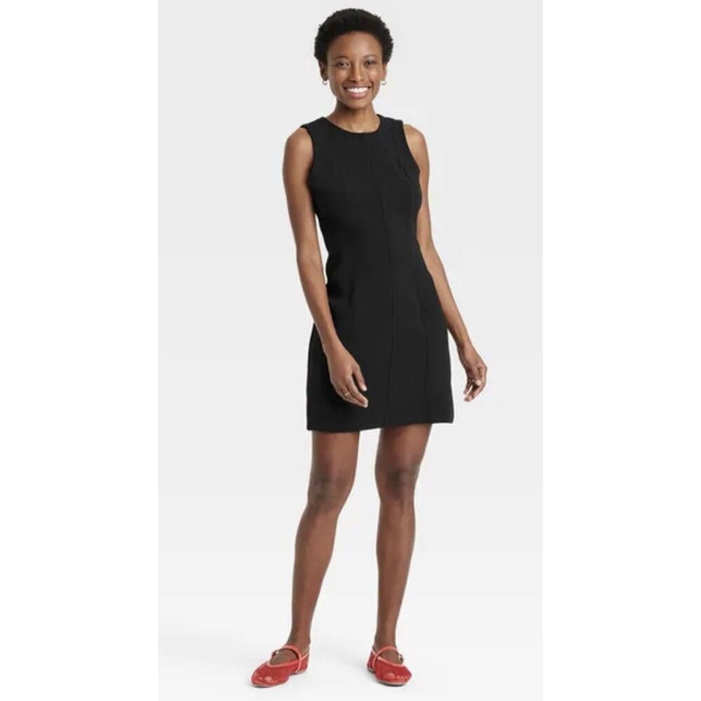 A New Day Women's Mini Sheath Dress, Size 8 - Black